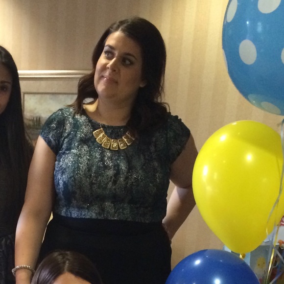 Blue Sparkle Crop Top! 1X - Picture 2 of 2